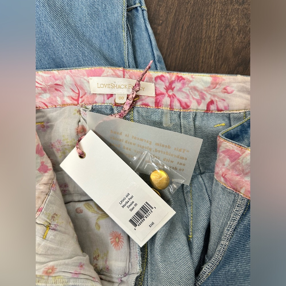 LoveShackFancy Marika Pant in Denim - Picture 10 of 12